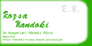 rozsa mandoki business card